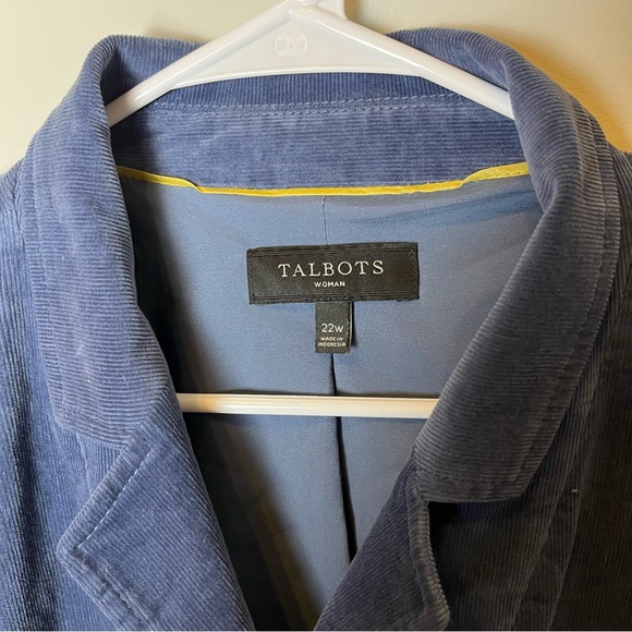 Talbots Plus size Corduroy Steel blue Blazer- 22 - Picture 5 of 11
